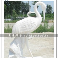 白色仙鶴雕塑，石雕仙鶴雕塑，漢白玉仙鶴
