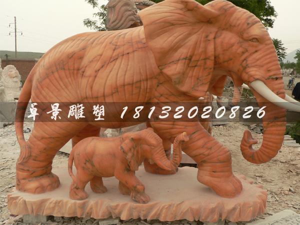 石頭大象，石雕大象，石雕母子象