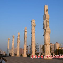 華表龍柱，石雕龍柱