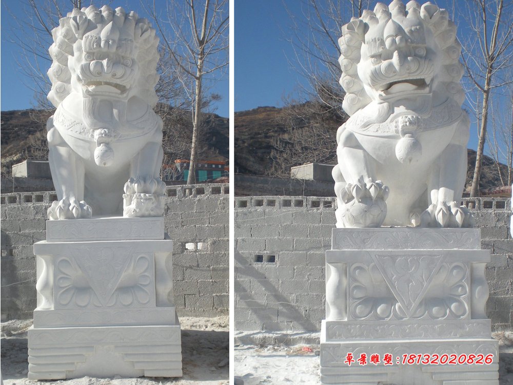 3米高石頭獅子，石雕獅子雕塑