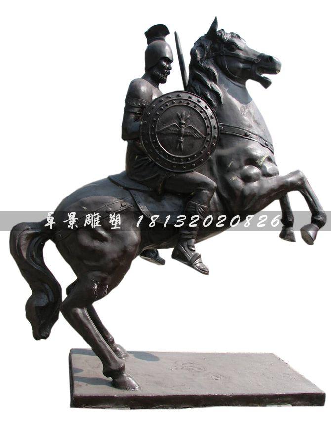 西方古典戰(zhàn)士銅雕，廣場(chǎng)古典人物雕塑