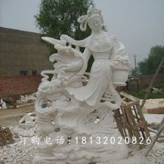 仙女石雕，漢白玉仙女雕塑
