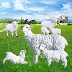 玻璃鋼山羊，玻璃鋼仿真動物雕塑