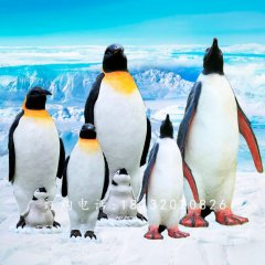 玻璃鋼企鵝，玻璃鋼仿真動物雕塑