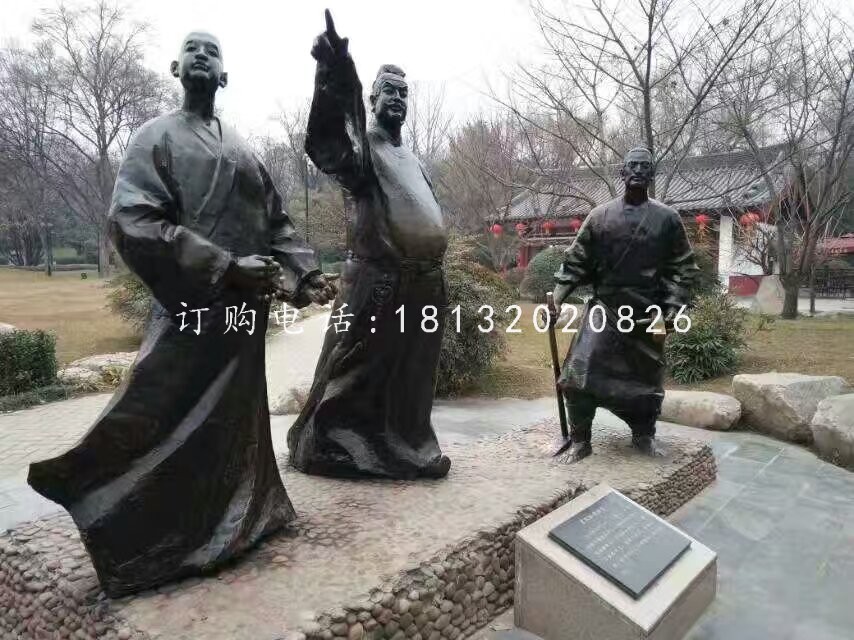 古代人物銅雕，公園人物雕塑