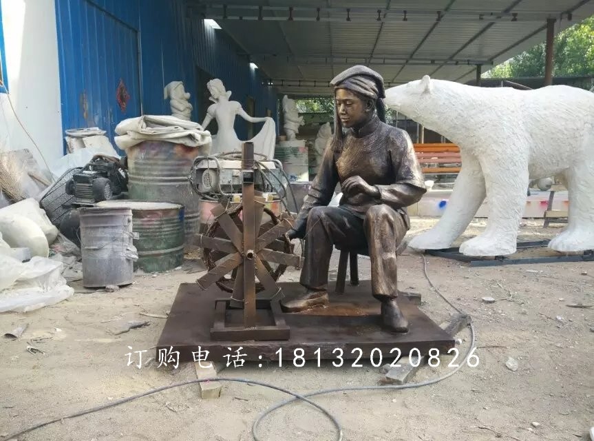 紡織玻璃鋼雕塑，仿銅紡織雕塑，廣場(chǎng)景觀雕塑 (2)
