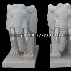 大象石雕，漢白玉大象，動物石雕