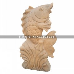 石雕魚，公園噴泉魚石雕