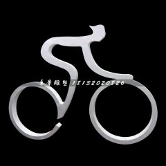 不銹鋼騎自行車雕塑，抽象人物雕塑