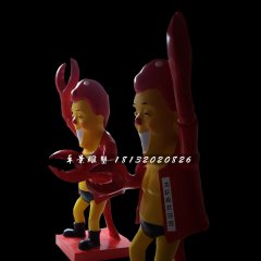 卡通大蝦雕塑，玻璃鋼飯店雕塑