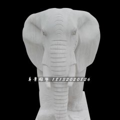 吉祥如意象石雕，廣場漢白玉大象雕塑