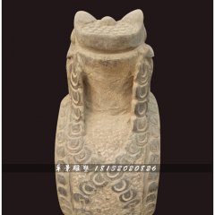 青石抱鼓石，金蟾門墩雕塑