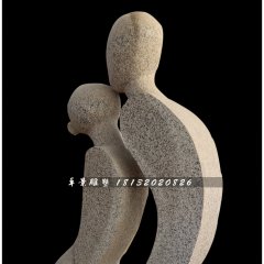 親吻石雕，花崗巖抽象人物雕塑