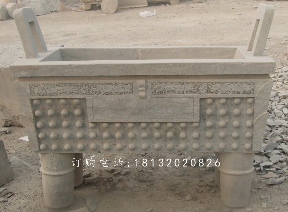 石雕鼎，四足石鼎，廣場鼎石雕 (2)