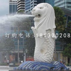 漢白玉魚尾獅石雕，廣場(chǎng)景觀石雕