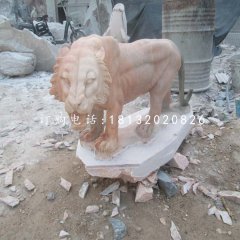 歐式石獅子，晚霞紅石獅子