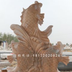 噴水魚(yú)石雕，公園景觀石雕