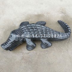 噴漆動(dòng)物雕塑，鱷魚(yú)石雕