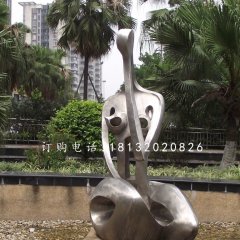 抽象女人雕塑，不銹鋼抽象人物