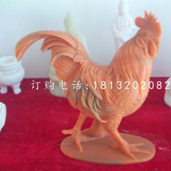 晚霞紅動物石雕，公雞石雕