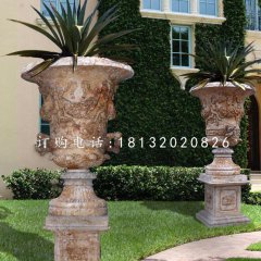 石雕花盆，歐式花缽