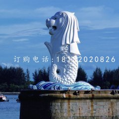 魚尾獅石雕，廣場(chǎng)景觀石雕