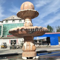 晚霞紅風(fēng)水球噴泉，雙層風(fēng)水球雕塑