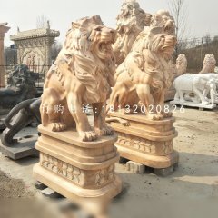 西洋獅石雕，歐式石雕獅子