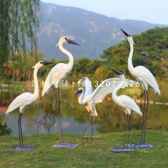 白鷺雕塑，公園玻璃鋼仿真動物