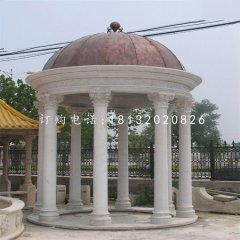 別墅區(qū)涼亭石雕，歐式圓頂石涼亭