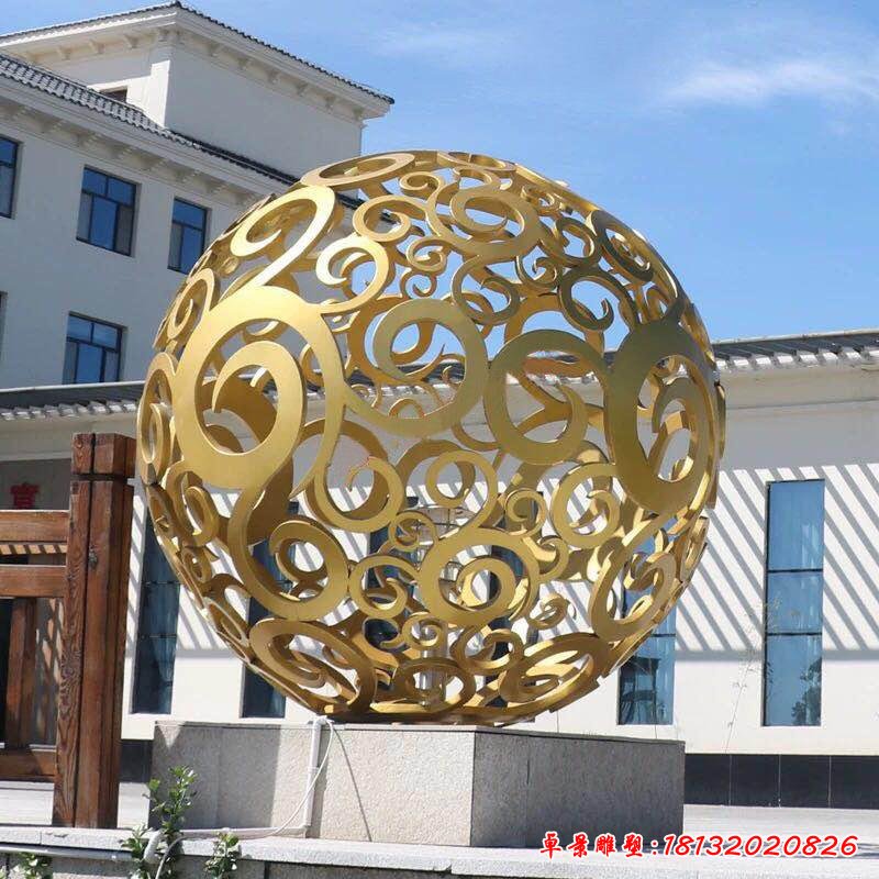 不銹鋼雕塑球 不銹鋼鏤空球雕塑定做來宏恒，不銹鋼噴泉藝術(shù)品制作 不銹鋼雕塑價格低16446830 (5)