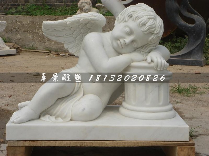 西方天使石雕，漢白玉天使雕塑